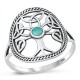 Celtic Tree of Life Genuine Turquoise Stone Ring